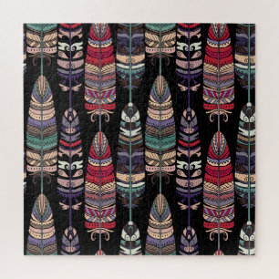 Vögel Federn Tribal Art nahtlos Puzzle