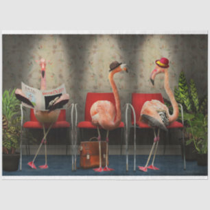 Vogel - Flamingo - Aufenthaltsraum zum Waten Seidenpapier