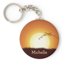 Vögel fliegen bei Sonnenuntergang Personalisierter