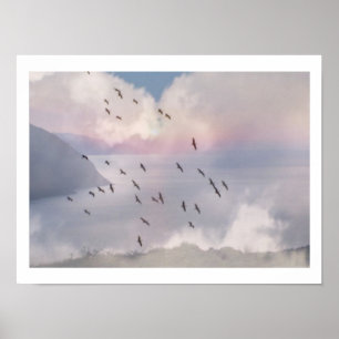 VÖGEL FLIEGEN IN DER GRUPPE POSTER