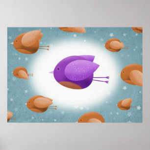 Vögel fliegen - Plakatdruck Poster