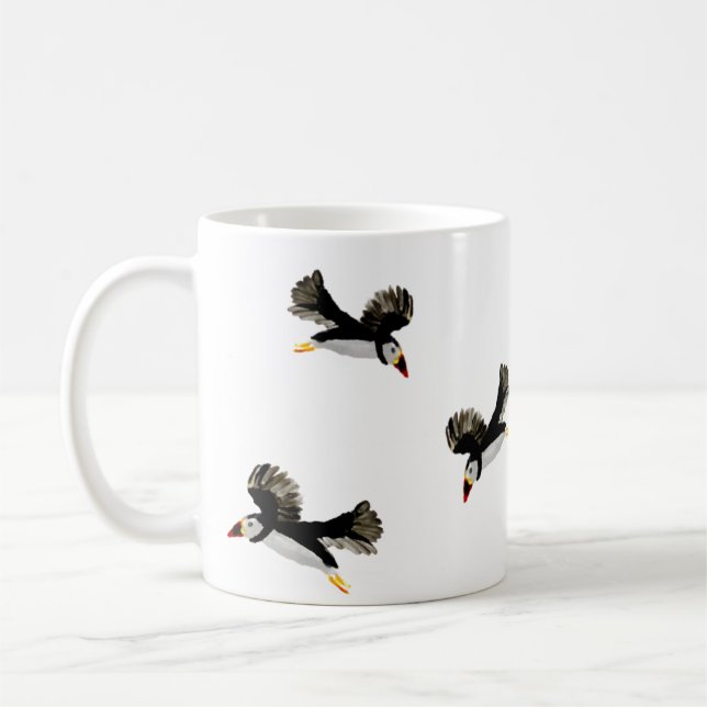 Vögel fliegen Puffin Spaß Tasse (Links)
