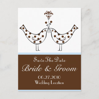 Vögel für Glück Save the Date - Maßgeschneiderte Ankündigungspostkarte