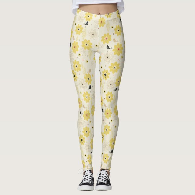 Vogel-Garten Leggings (Vorderseite)