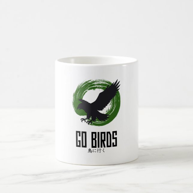 Vögel geh Japan-Tasse Kaffeetasse (Mittel)