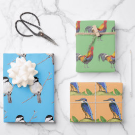 Vögel Geschenkpapier Set