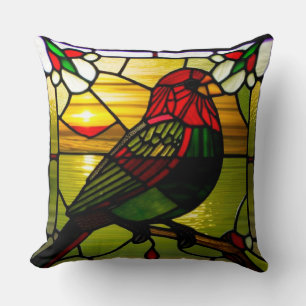 Vogel Glasmalerei Künstlerischer Naturschmuck Kissen