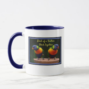 Vögel gleicher Art versammeln sich Lorikeet Tasse