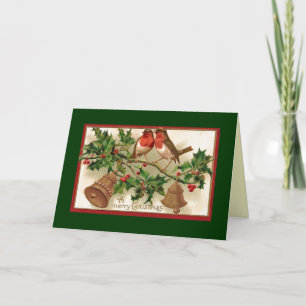 Vögel, Glocken und Weihnachtskarten Feiertagskarte