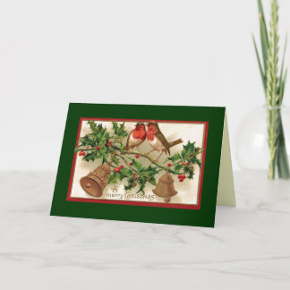 Vögel, Glocken und Weihnachtskarten Feiertagskarte