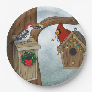 Vogel-Haus-Feiertag Pappteller