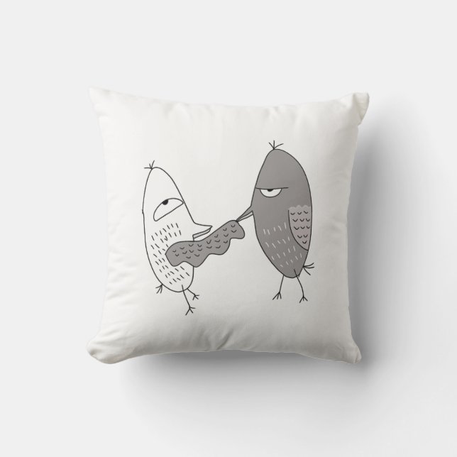 Vögel Herbst lustige Freunde niedlichen Paare Kissen (Vorderseite)