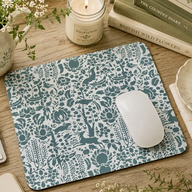 Vögel, Hirsche, Baumfollikelmuster Mousepad (Von Creator hochgeladen)
