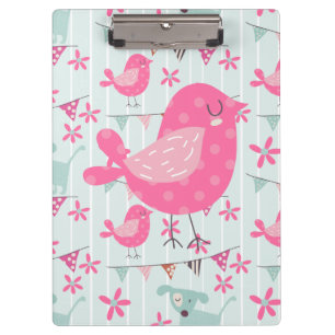 Vögel, Hunde, Banner, Blume Klemmbrett