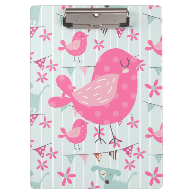 Vögel, Hunde, Banner, Blume Klemmbrett (Vorderseite)