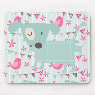 Vögel, Hunde, Banner, Blume Mousepad