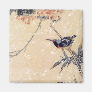 Vogel im Bambus Magnet