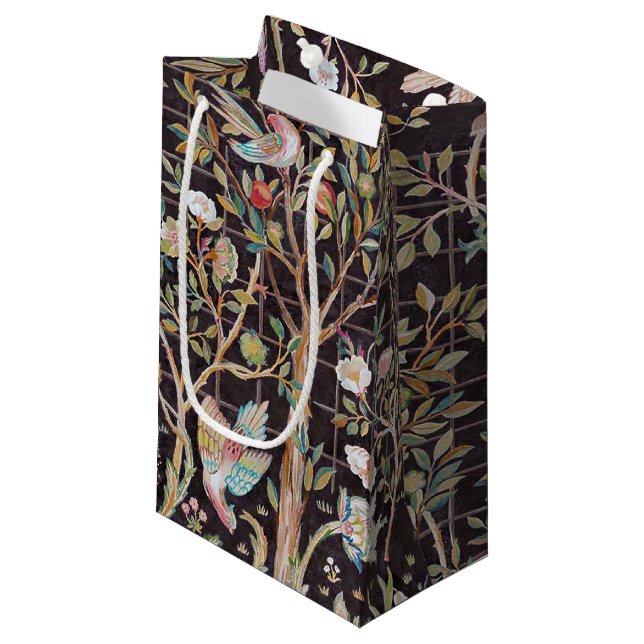 Vögel im Blumengarten, William Morris Kleine Geschenktüte (Vorderseite Schrägansicht)