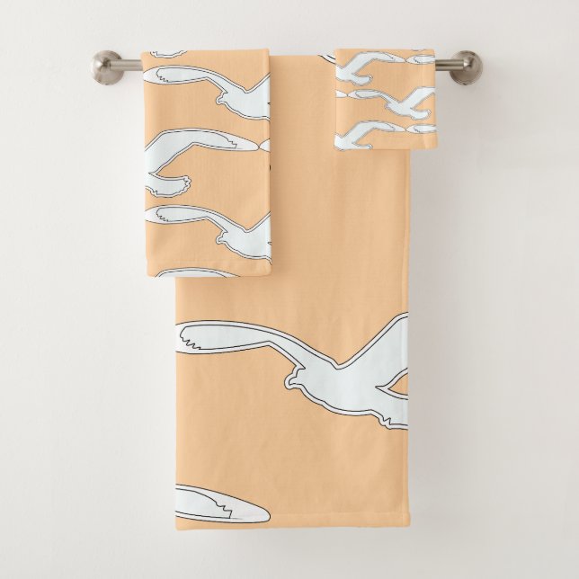 Vögel im Flight Bath Accessory Peach Badhandtuch Set (Insitu)