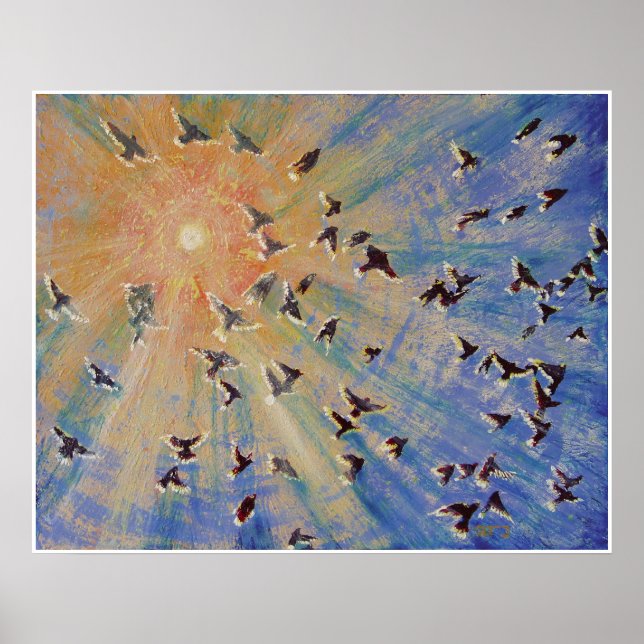 Vögel im Flug Poster (Vorne)