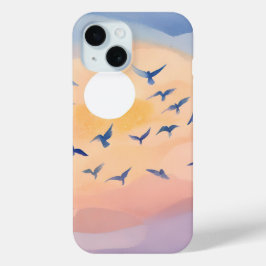 Vögel im Flug | Sonnenuntergang Wasserfarbe Case-Mate iPhone Hülle