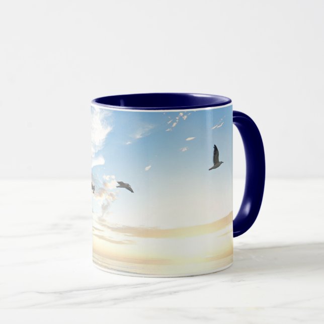 Vögel im Flug über dem Ozean Tasse (VorderseiteRechts)