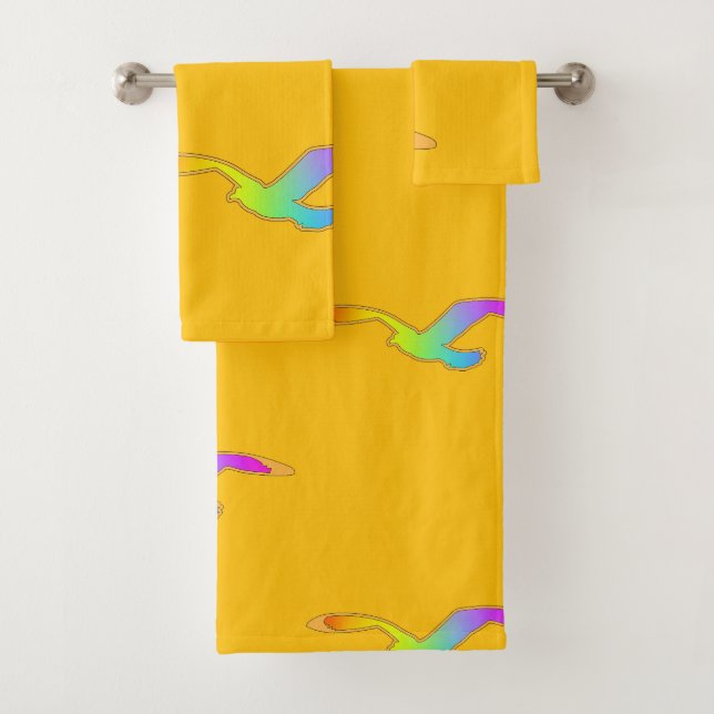 Vögel im Flug Wiederholung gelb Badhandtuch Set (Insitu)