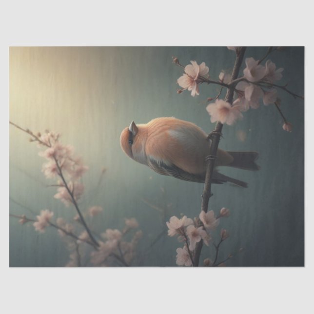 Vogel im Frühling Seidenpapier (Vorderseite)