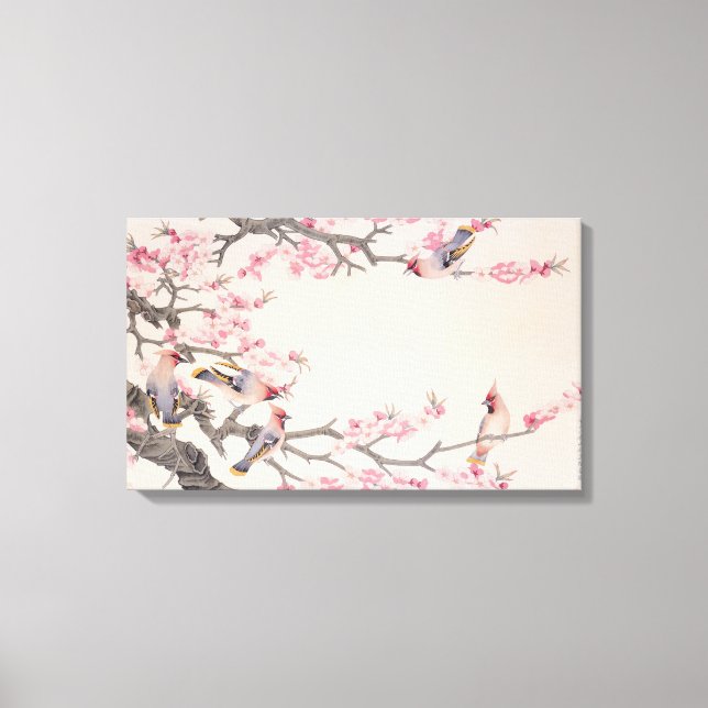 Vögel im Frühling singen Leinwanddruck (Vorderseite)