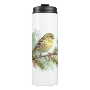 Vogel im Frühlingswasser Thermosbecher