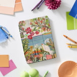 Vögel im Garten iPad Pro Cover<br><div class="desc">Vögel im Garten II von Karen Fields. Ein Vogel umgeben von bunten Blume und Grün.</div>