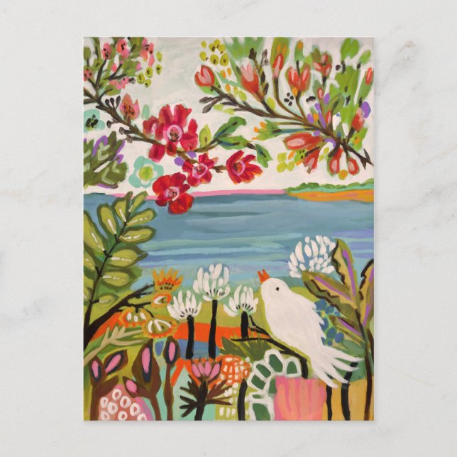 Vögel im Garten Postkarte (Vorderseite)