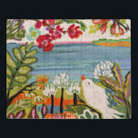 Vögel im Garten Puzzle<br><div class="desc">Vögel im Garten II von Karen Fields. Ein Vogel umgeben von bunten Blume und Grün.</div>