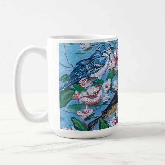Vögel im Hinterhof Niedlich Kaffeetasse (Links)