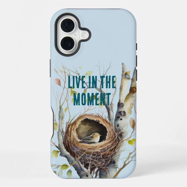 Vogel im Nest iPhone Hülle (Rückseite)