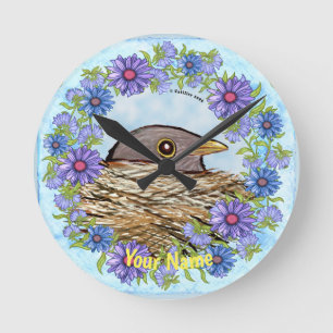 Vogel im Nest Uhr