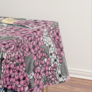 Vögel im Rosa-lila-Garten Tischdecke