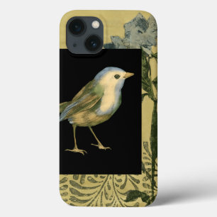 Vogel im schwarzen und Vintagen Hintergrund iPhone 13 Hülle