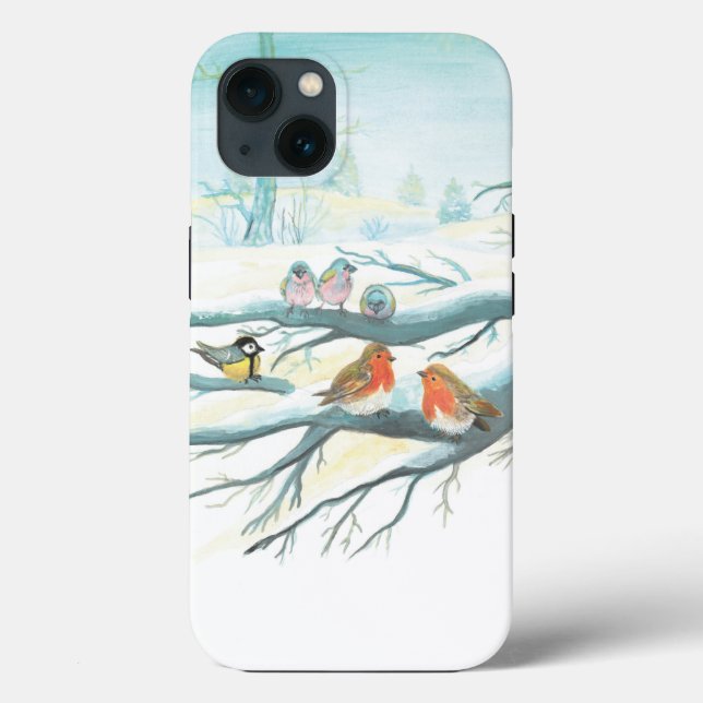 Vögel im weißen Winter Case-Mate iPhone Hülle (Rückseite)