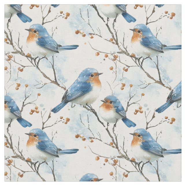 Vögel im Winter Stoff (Nahaufnahme)