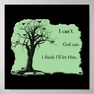 Vögel in Bäumen - Minzgrün - Leinwand Poster