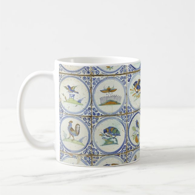 Vögel in blauem Delft Kaffeetasse (Links)