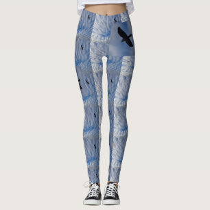 Vögel in Blue Cloudy Sky Legging Leggings