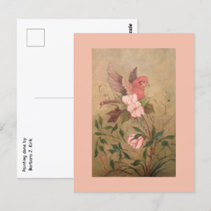 Vogel in den Blume Postkarte