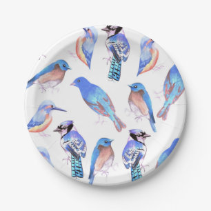 Vögel in den Tönungen und in den Schatten der Pappteller