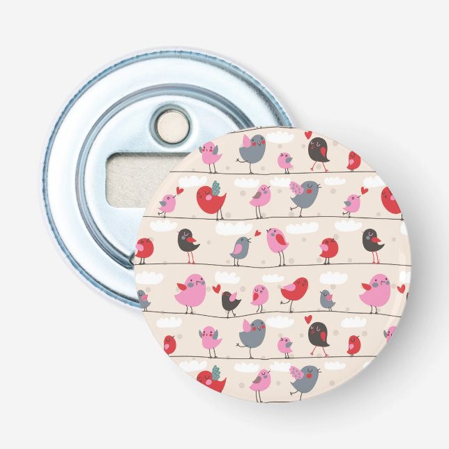 Vögel in der Liebe Flaschenöffner (Vorderseite)