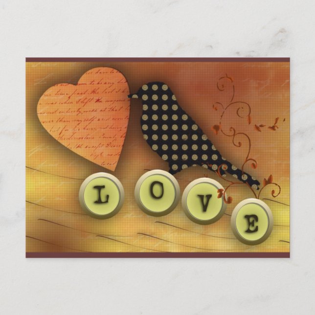 Vögel in der Liebe Postkarte (Vorderseite)