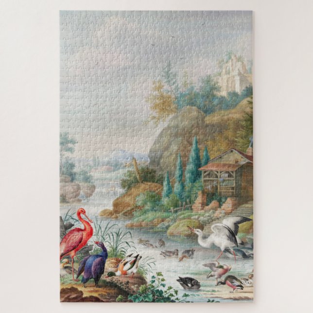 Vögel in der Nähe eines Bergstroms Herman Henstenb Puzzle (Vertikal)