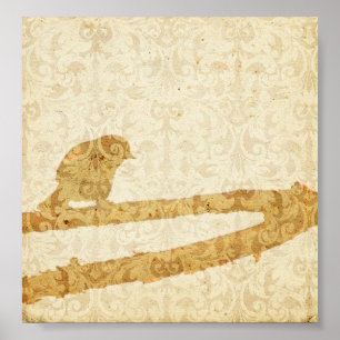 Vogel in einem Ast Poster