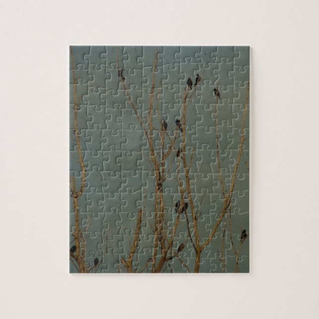 Vögel in einem Baum, Grunge Puzzle (Vertikal)